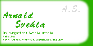 arnold svehla business card